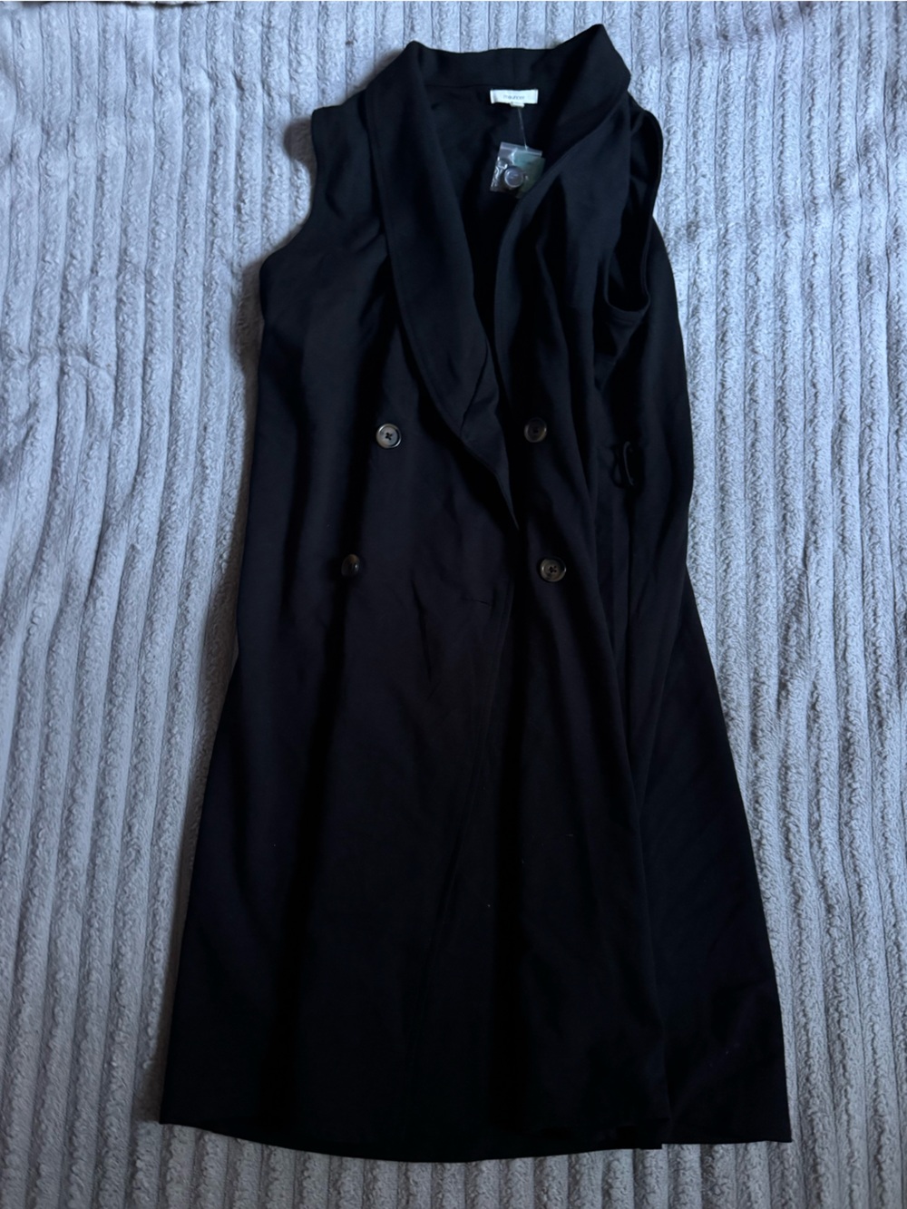 Mauri Sleeveless Double-Breasted Black Dress